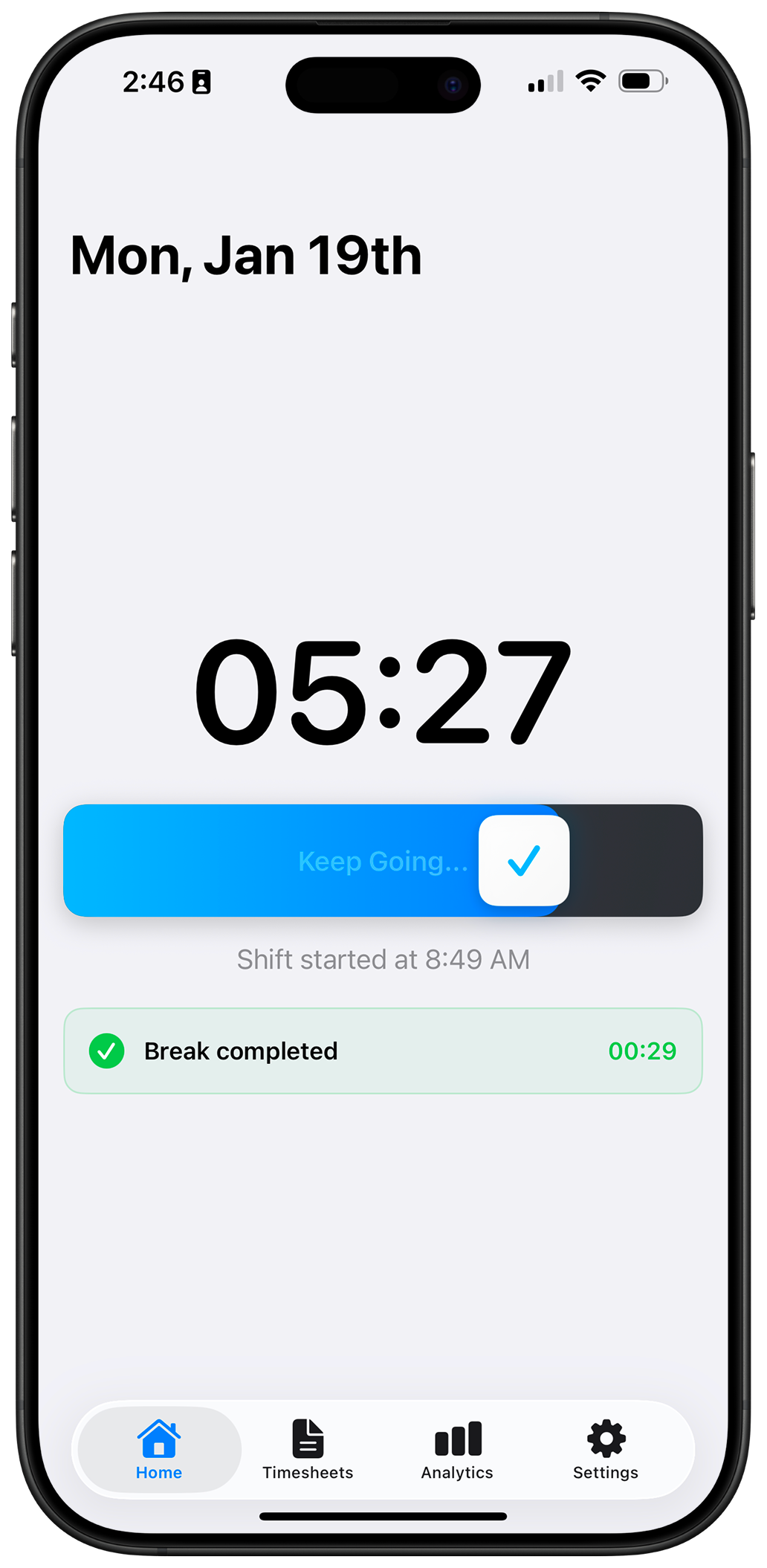 ClockInOut App Screenshot